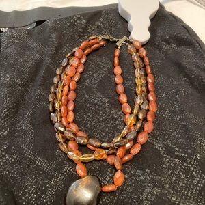 17" brown heirloom necklace